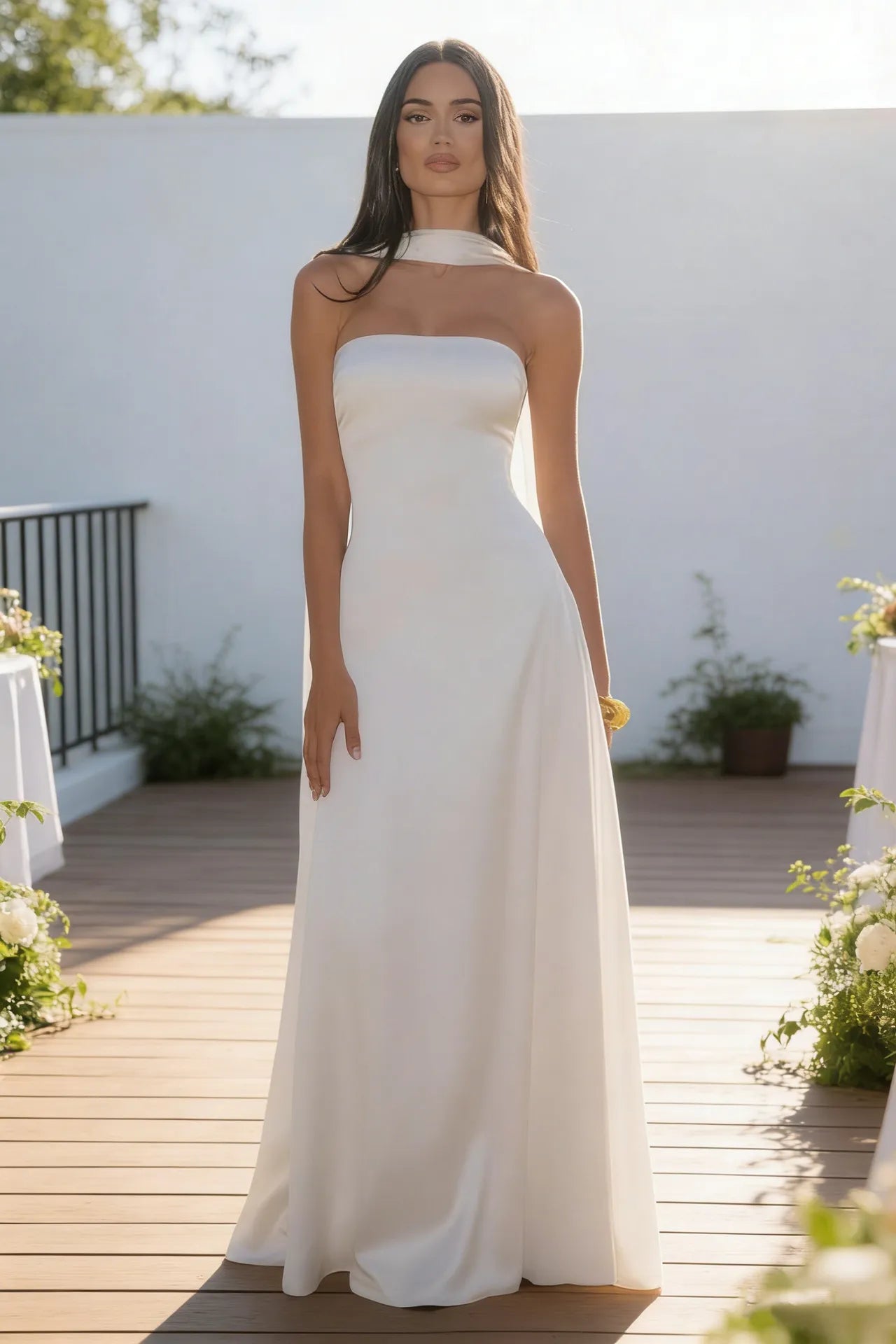 Womens Chest Wrapping Backless Tube-Top Waist-Cinching Evening Gown Long Dress Women'S Solid Sexy Elegant Clothes Party Club Prom Summer Outfit